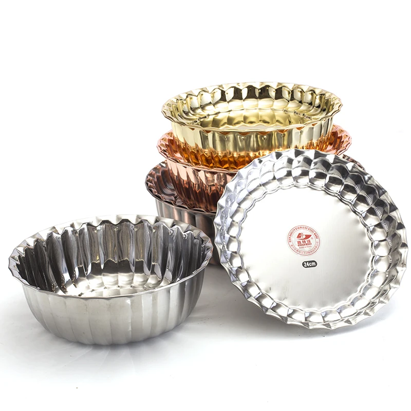 New design kitchenware stainless steel serving metal salad/wash/mixing bowl with lid