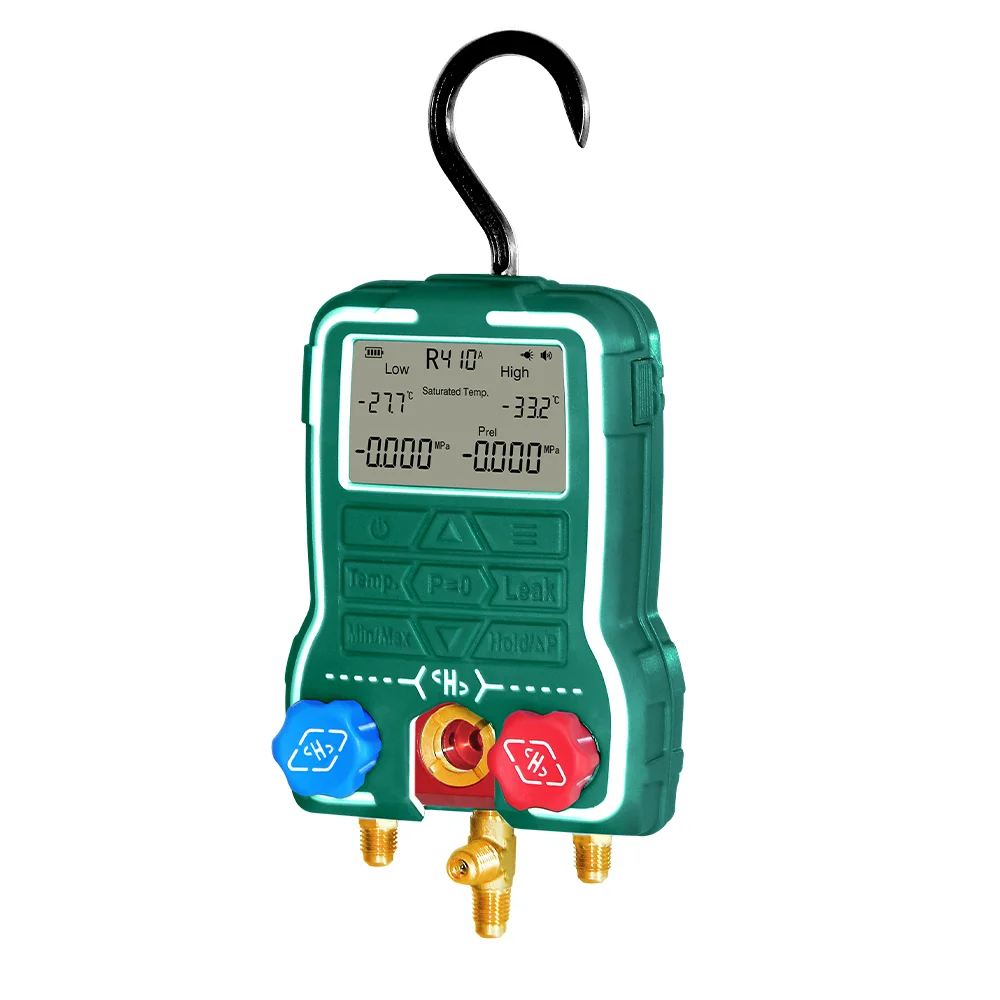 Refrigerant refrigeration digital electronic double pressure gauge manifold set B