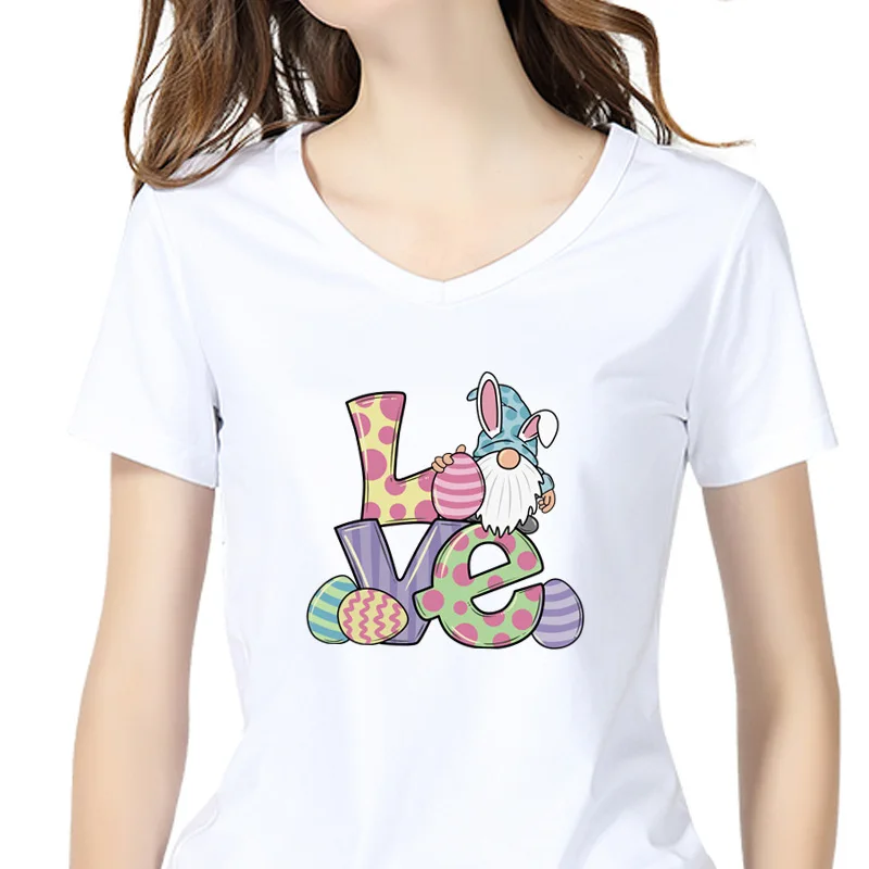 wholesale egg rabbit bunny design custom screen print transfers dtf transfer easter printing for T-shirts