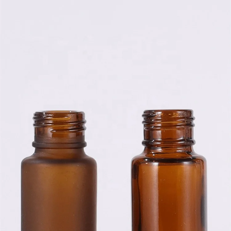 15 ml clear frosted amber matte amber glass tubing roller bottles with stainless steel and bamboo lid