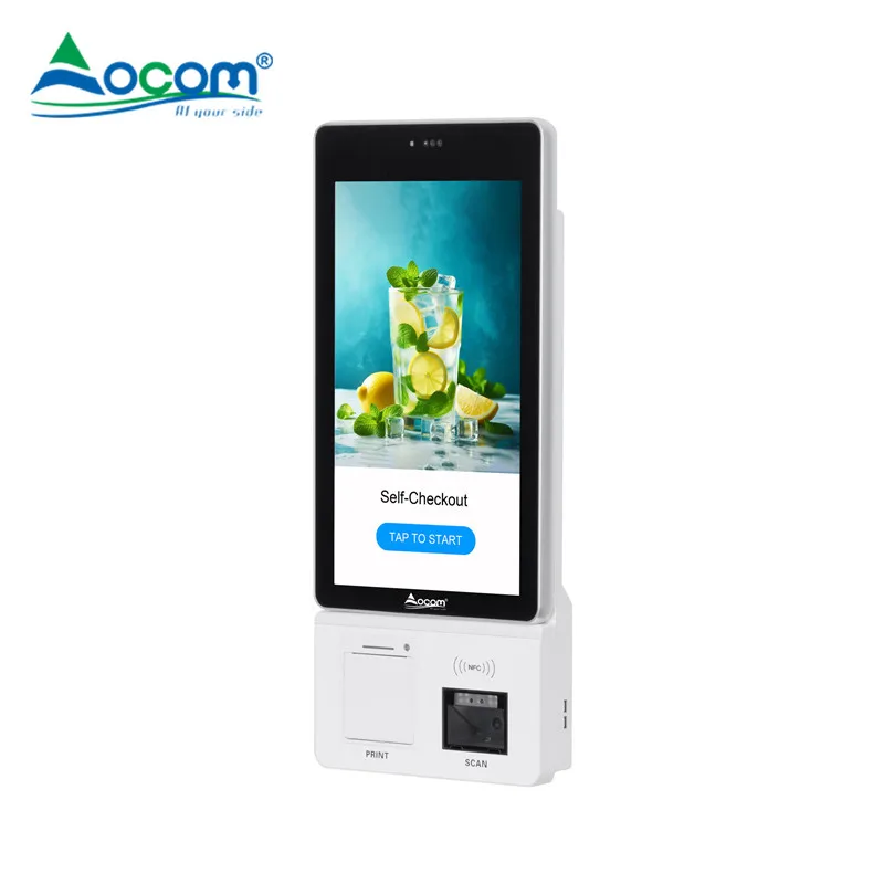 mobile pda integrated hotel face automat kiosks commercial with digital food shopping handheld printer best pos payment kiosks