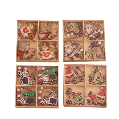 Christmas Decorations Wooden Hanging Pendants Christmas Tree Decor For Christmas Decoration Supplies
