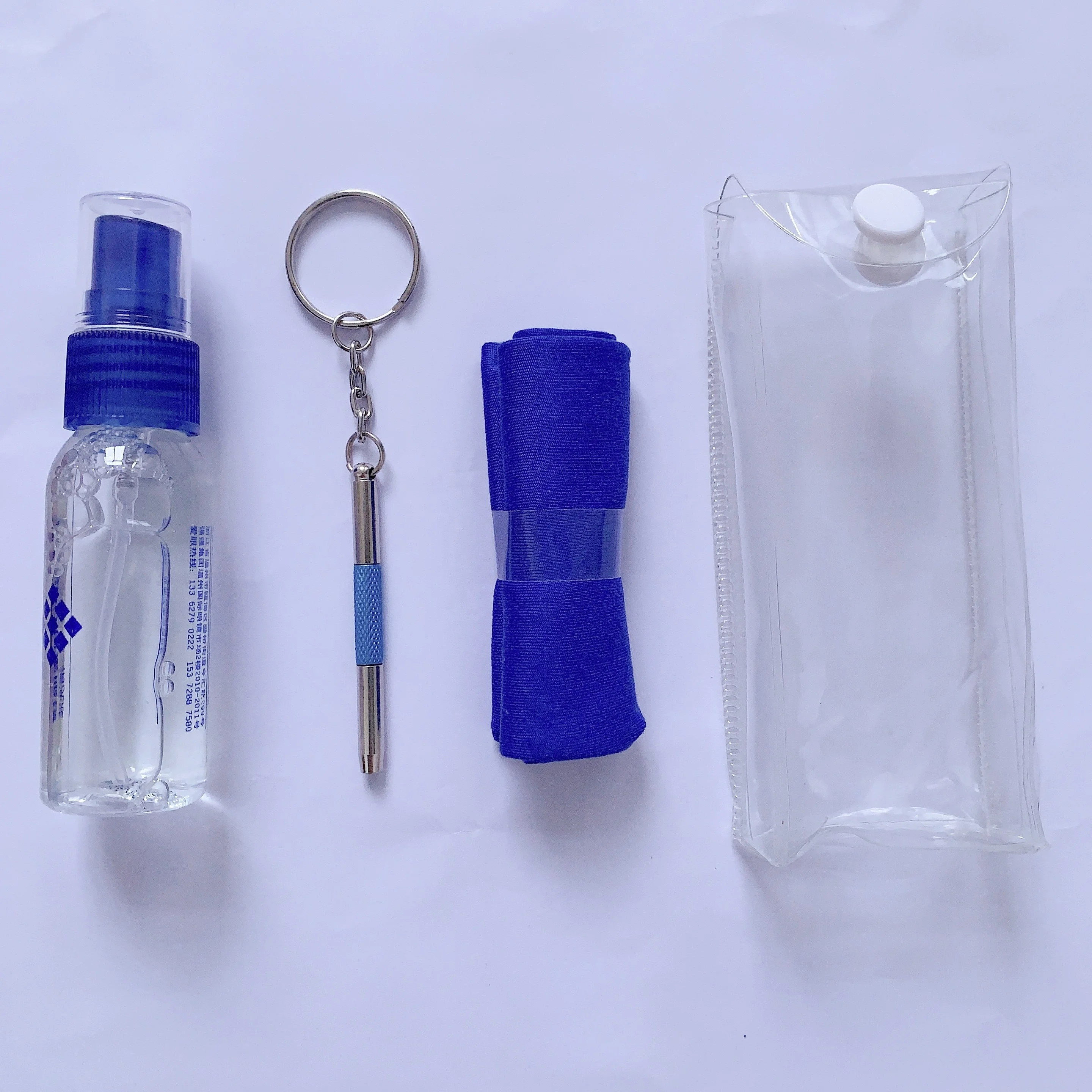 The Solution Lens Cleaner Repair Kit Alcohol Free Eyeglass Lens Cleaning Spray Microfiber Cleaning Cloth Keychain Screwdriver
