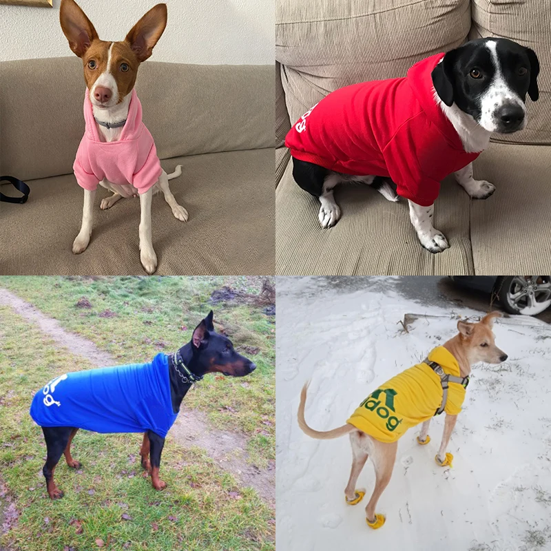 2024 Winter Pet Dog Clothes Dogs Hoodies Fleece Warm Sweatshirt Small Medium Large Dogs Jacket Adidog Pet Costume