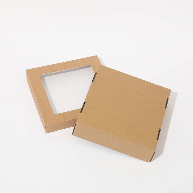 Manufacturers wholesale folding kraft paper box with window cake gift packaging carton customization