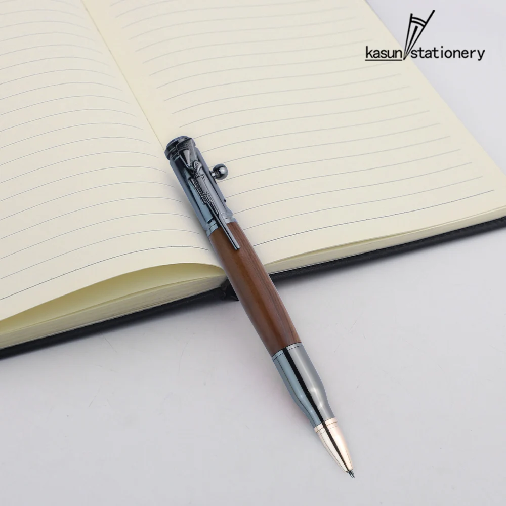 Hot selling Bullet Shaped Bolt Action Custom Logo Rifle Design Clip Gun Pen for Business Gift