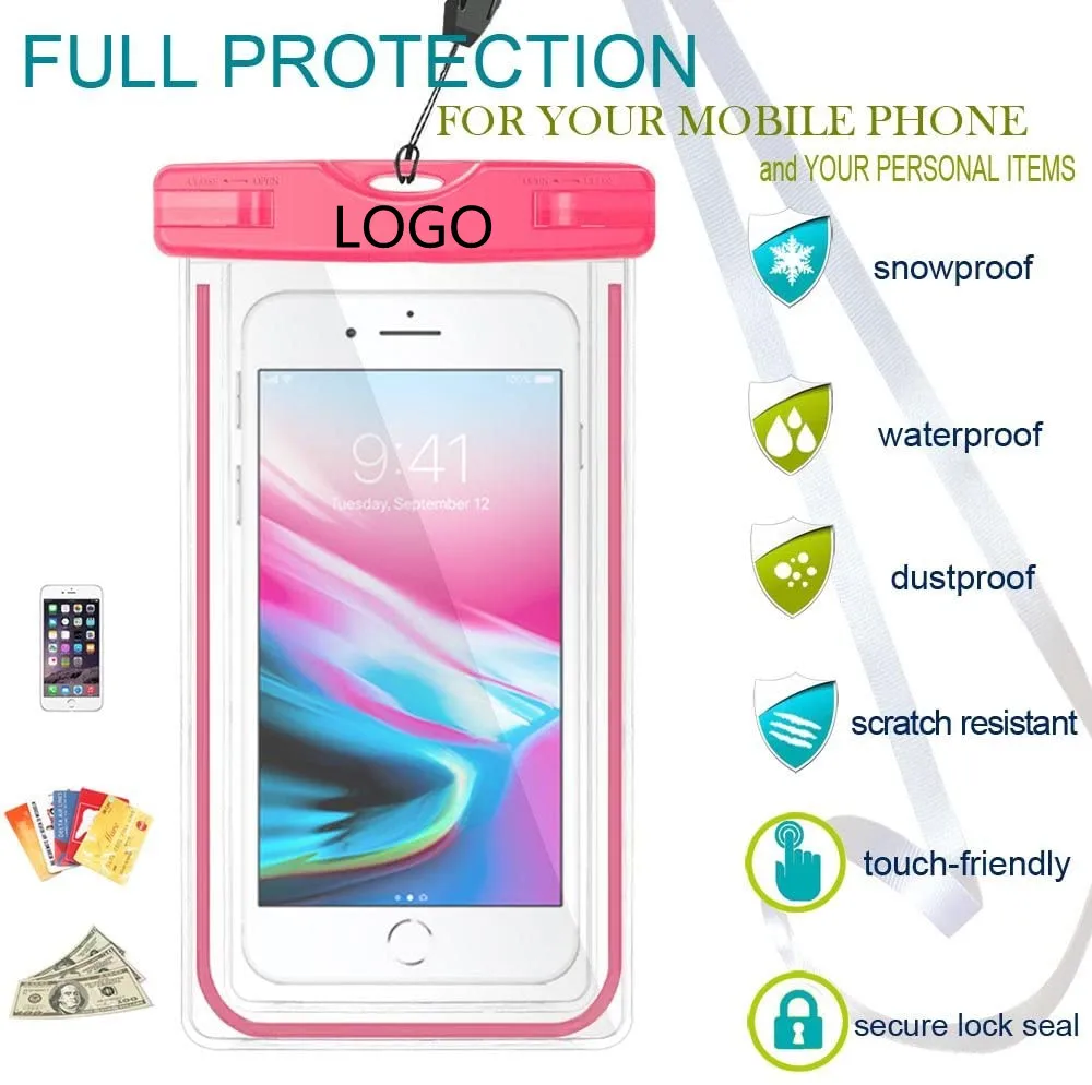 Free Sample Wholesale Pvc Universal Size Underwater Ipx8 Water Proof Pouch Case Waterproof Phone Bag For Mobile Phone