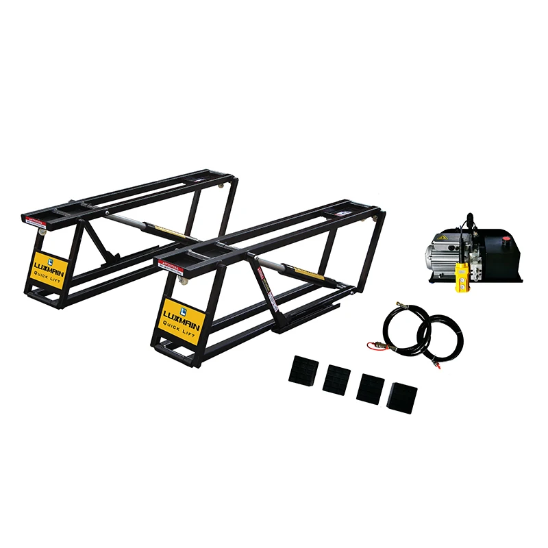 5500lbs Portable Car Lift Lifter Mini Electric Hydraulic Quick Scissor Hoist Double Cylinder for Home Garage Repairing