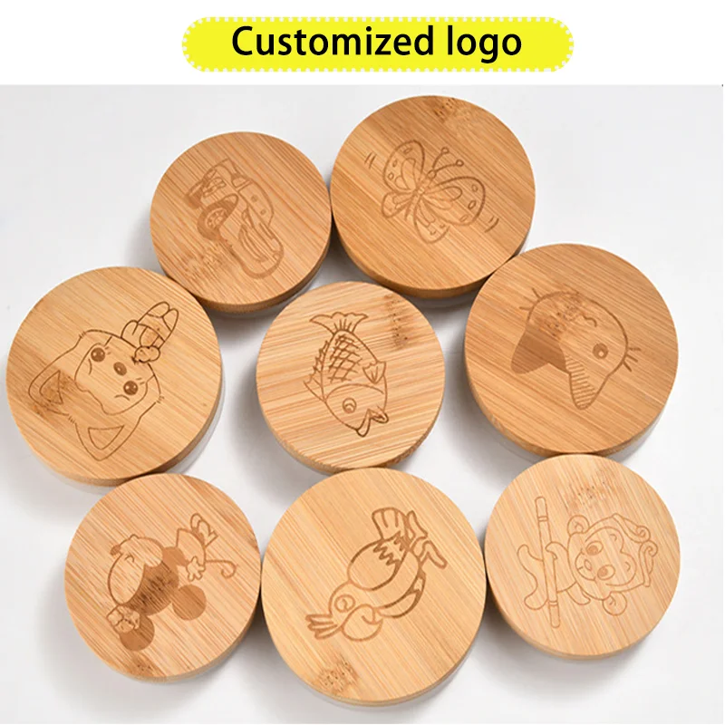 Eco-friendly High Quality Airtight Clear Bottle Cover Storage Bamboo Lids For Food Coffee Glass Spice Jar Bamboo Lid