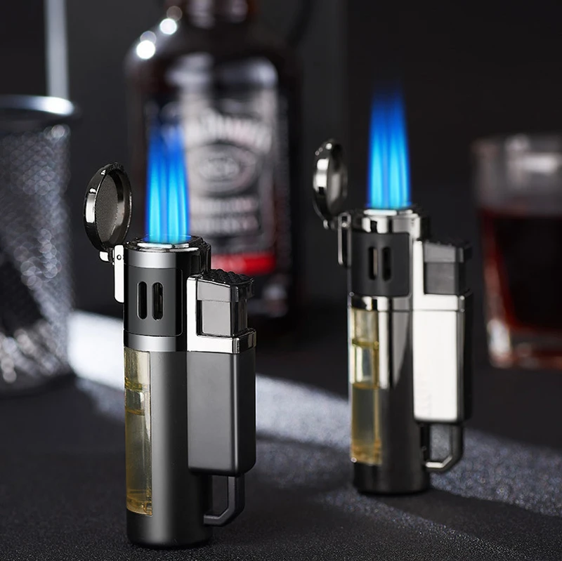 Cigar Gas Lighter Jet Butane Metal Windproof Lighter Cigarette Accessories