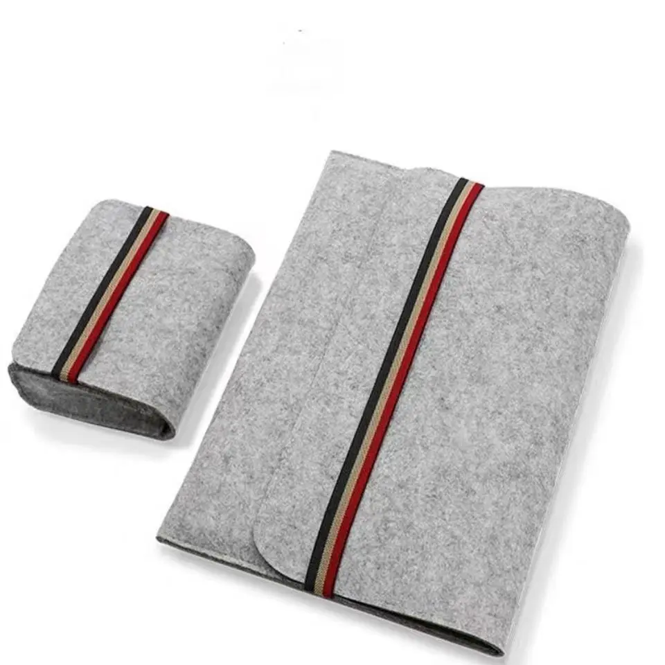 Wholesale Multi-function Laptop Sleeve Bag  A4 A5 document bag Felt Bag with Pocket and Small Case