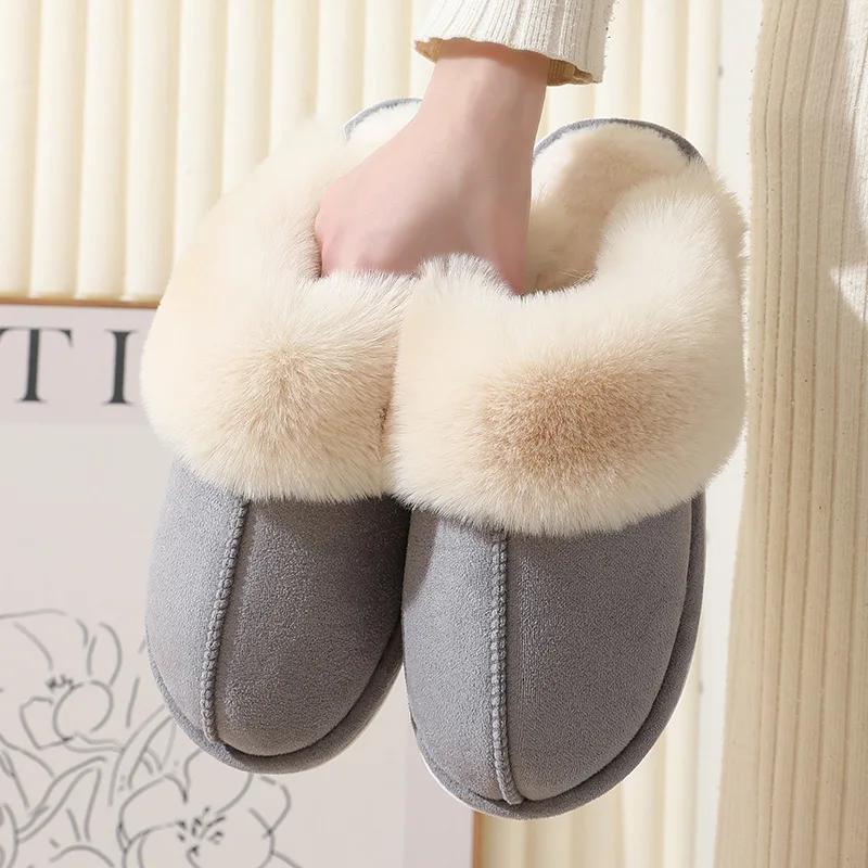 2023 New Lovers Cotton Warm Plush Fuzzy House Winter Home Fluffy Fashion Fur Slippers