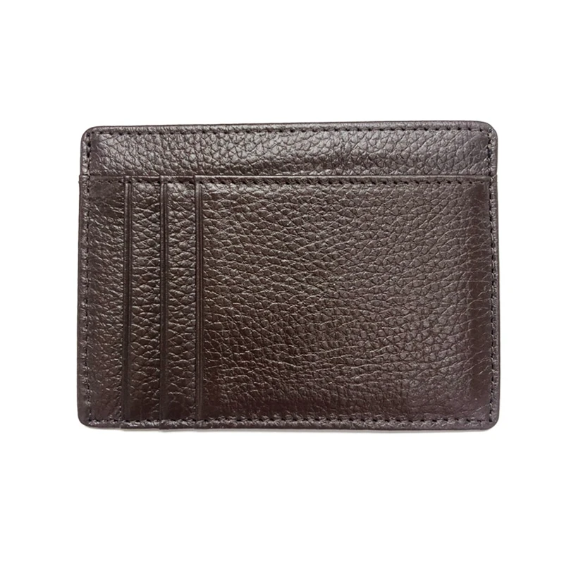 Customized LOGO  Luxury Genuine Leather Slim Mens Wallet Card Holder for Gifts