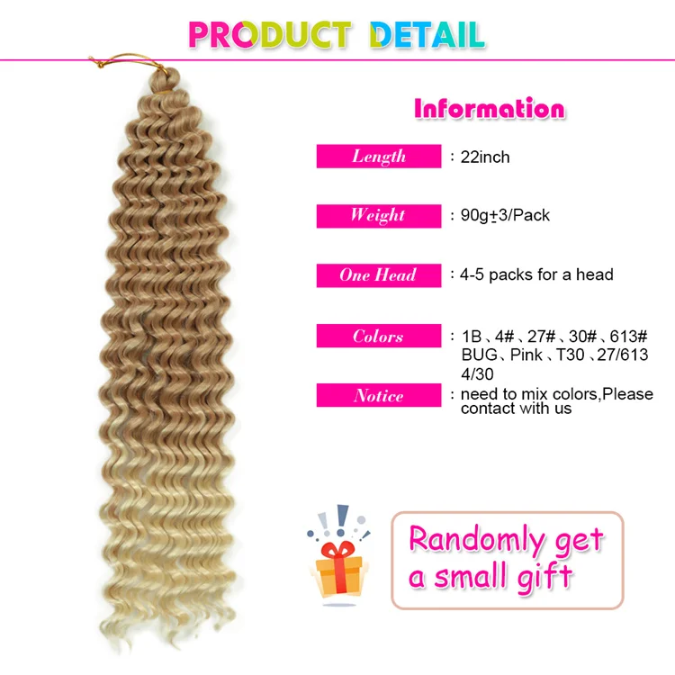 Synthetic freetress deep wave crochet hair styles Crochet Hair Extensions deep twist braiding hair