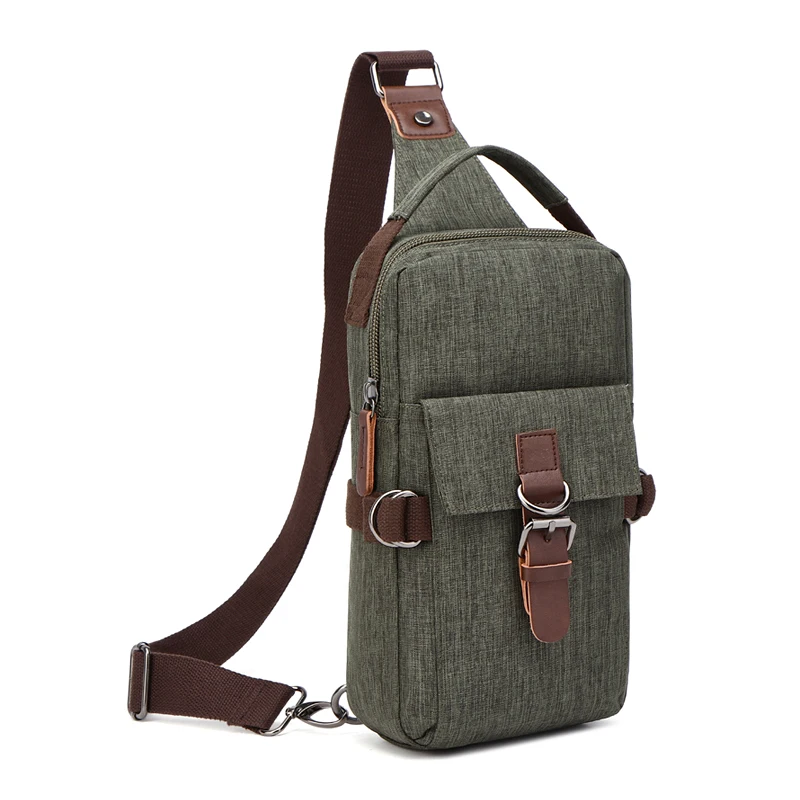 ZUOLUNDUO Wholesale High Quality Canvas Unisex Travelling Cross Body Shoulder Messenger Bags sling Chest Bag for Men