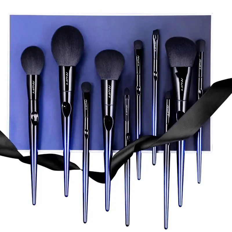Super Hot Luxury High Quality Vegan 10 pcs Gift Make Up Brushes New Gradient Color Custom Cosmetic Makeup Brush Set