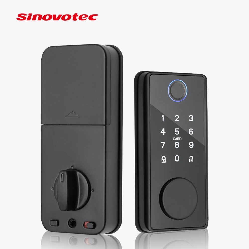 Sinovo Automatic Smart Fingerprint Deadbolt Door Lock With Keyboard Keyless Sliding Password Digital Tuya TT Door Lock