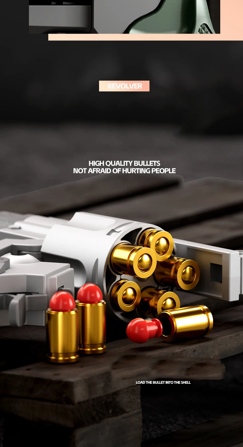 Hot Selling Products Nylon Metal Revolver Launcher Soft Bullet Toy Collocation Ejection Cowboy Gun Kids Gifts