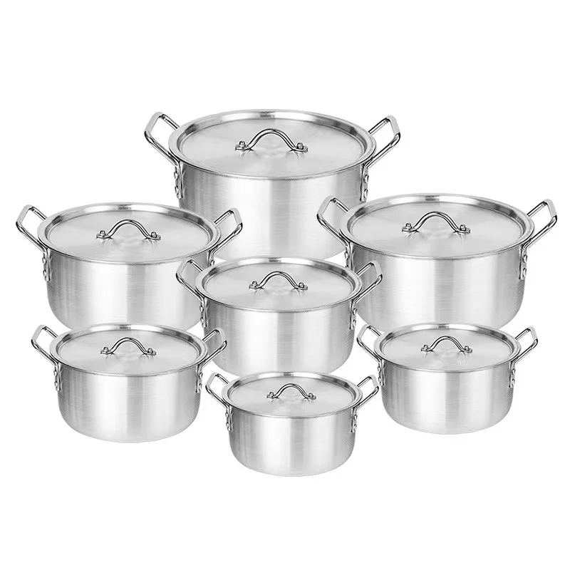 Best selling 7pieces 14cm 16cm 18cm 20cm 22cm 24cm 26cm aluminium panelas cookware set Korean soup pot
