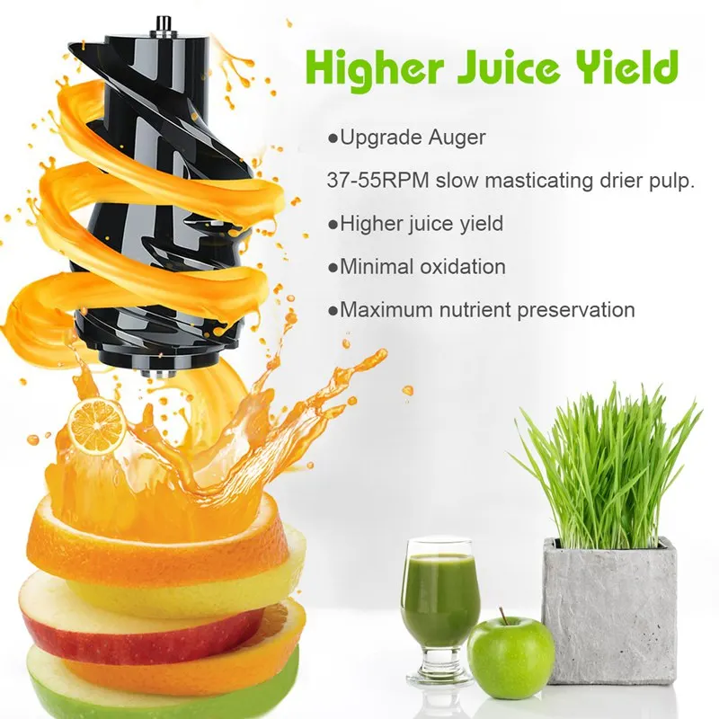 MSF household kitchen big mouth vertical juicer slow juicer extractor