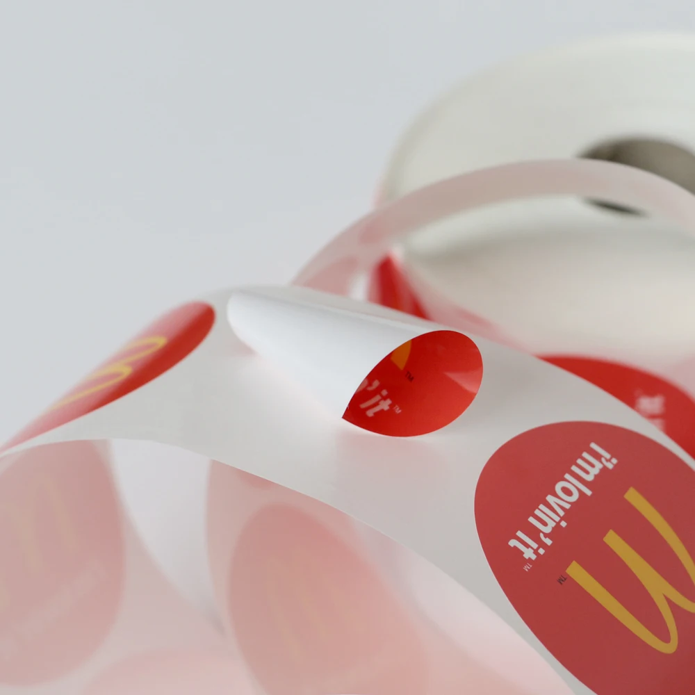Free sample factory made custom adhesive roll label sticker printing customized round logo vinyl sticker print