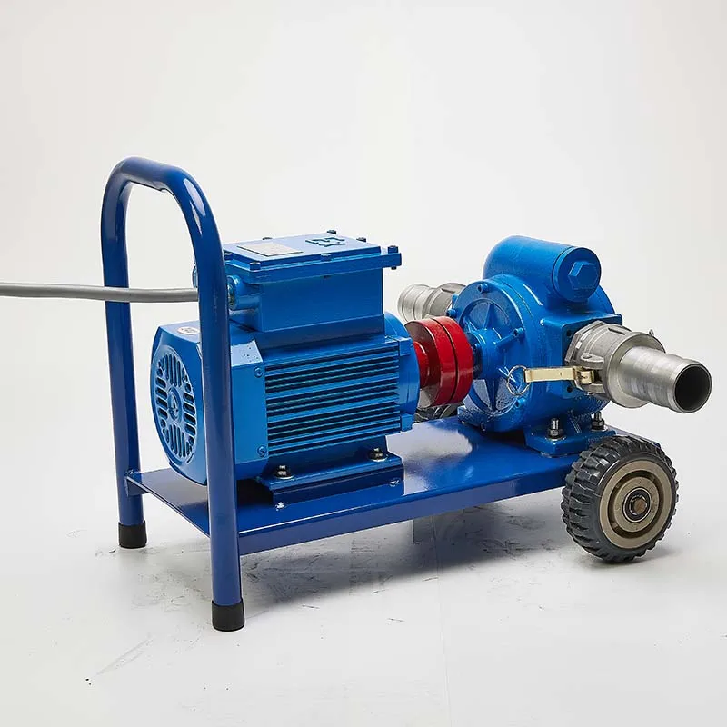 YHYB300A-E 220V 2 inch Explosion Proof Self-priming Fuel Pump, Electric High Flow Pump, Wheeled Fuel Transfer Pump