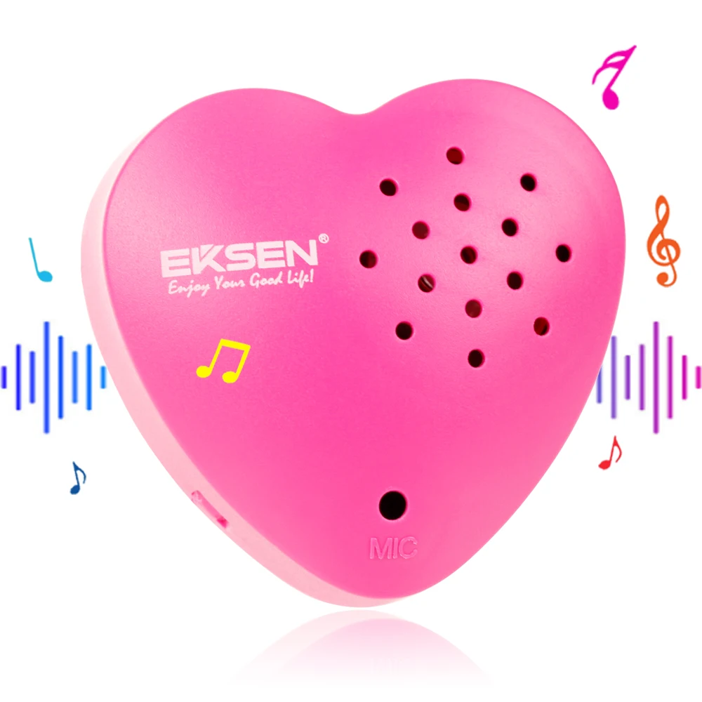 Heart Voice Recorder Box Mini Heart Shaped Recorder Programmable Sound Button Recording In 30 Seconds for Plush Toy Doll