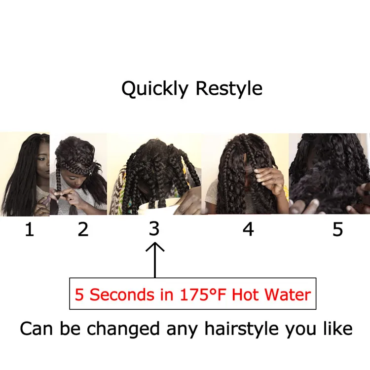 Hot Water Easy Braid Pre-stretched EZ Braiding Hair Yaki Jumbo Braids Synthetic Hair  Low Temperature Fiber