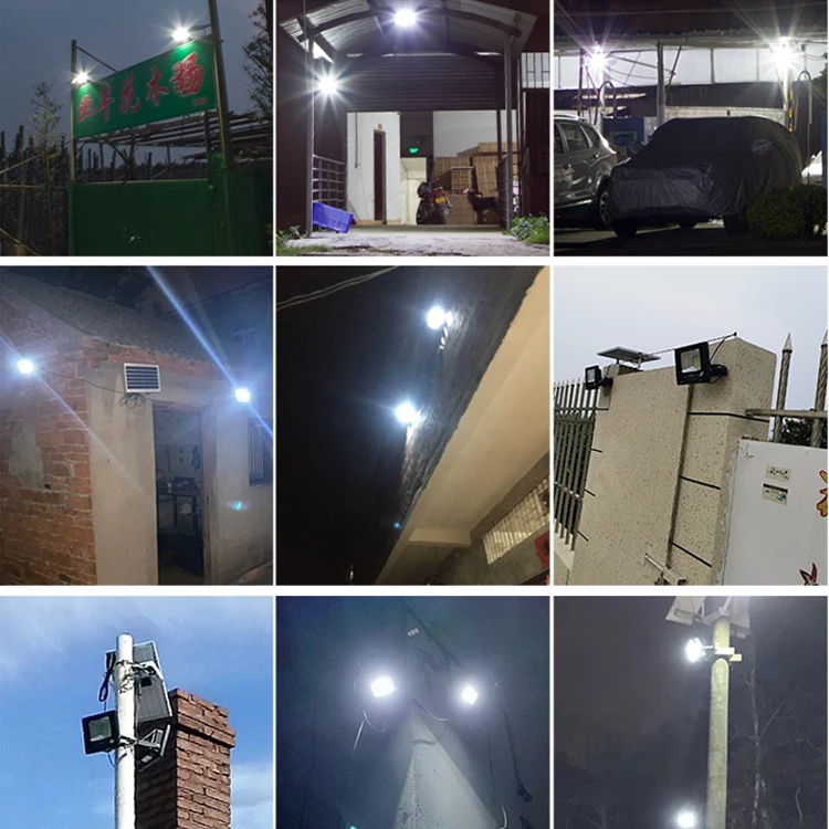 HUAPAI 2024 Guangdong Intelligent Light Control Induction IP65 Cold White Light LED Solar Flood Lamp