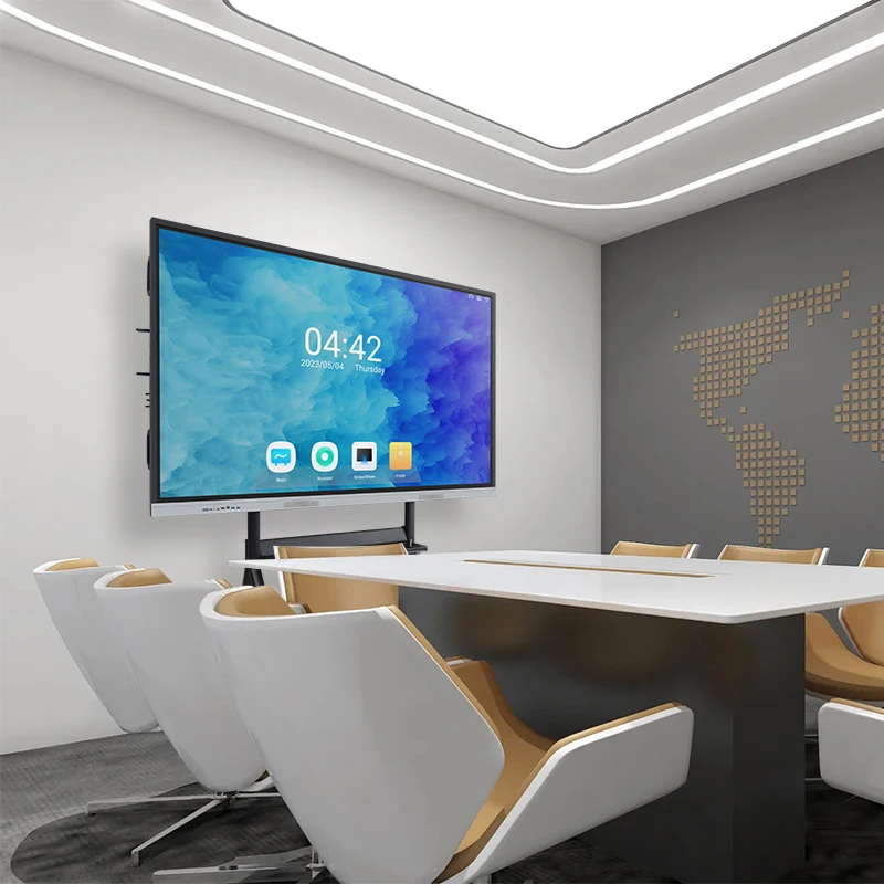 55 75 inches meeting teaching smart board interact monitor 4K Android Led touchscreen interactive flat panel