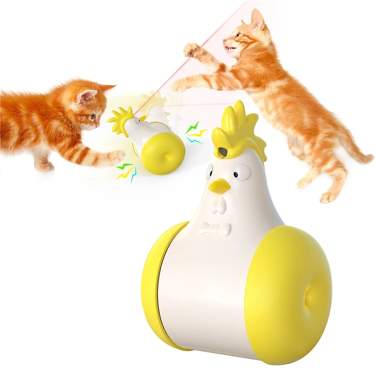 
Amazon Hot Selling Infrared Interactive Sound Laser Toys Tumbler Chicken Electric Cat Toy 