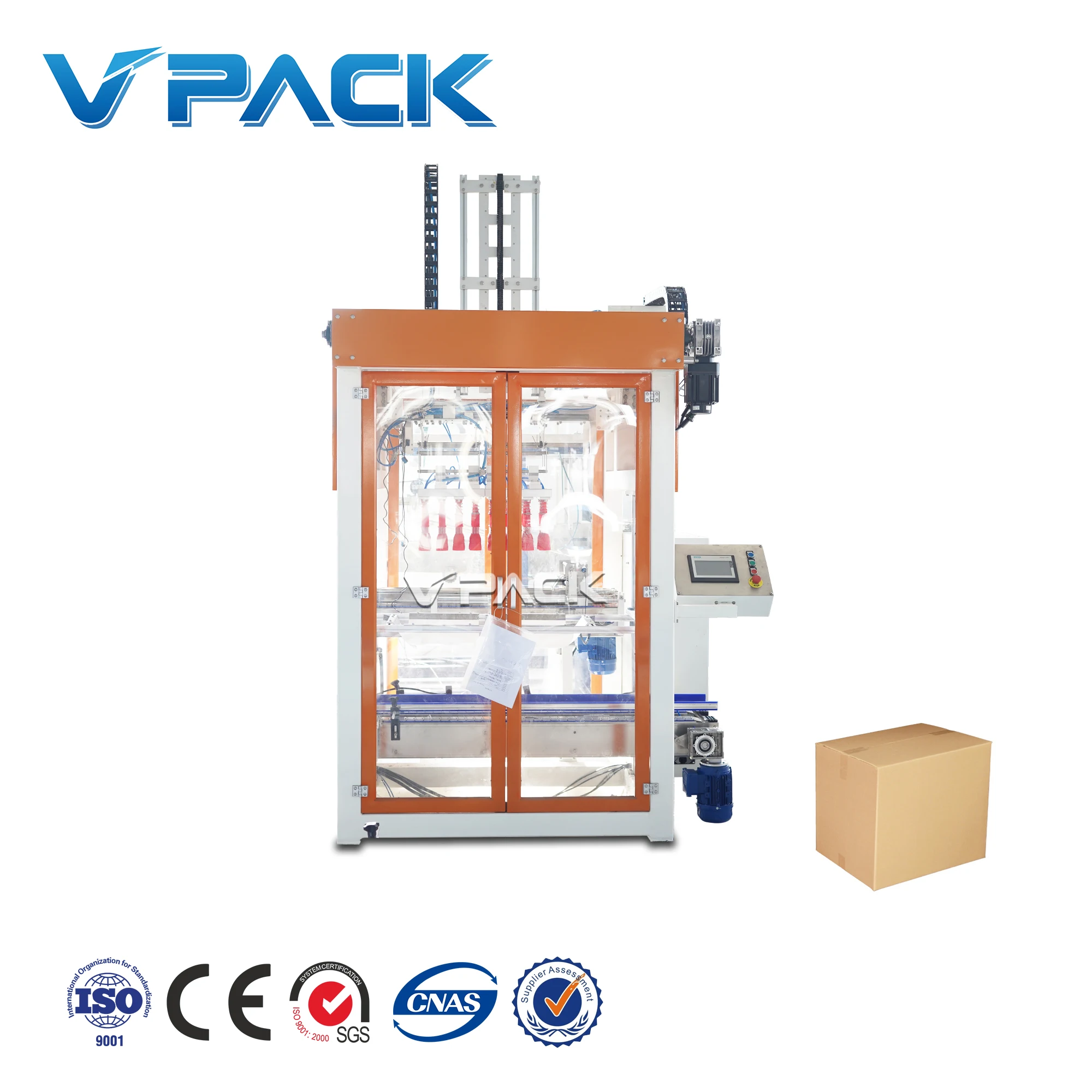 Упаковочная машина для коробок/Vpack, картонная коробка, клейкая лента, оборудование для упаковки напитков в бутылки/картонные коробки, ремешок