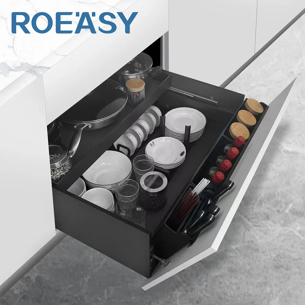 Roeasy Multi Functional Pull Out Kitchen Drawer Basket Modern Kitchen Home Design Kitchen Cabinet Organizers and Storage