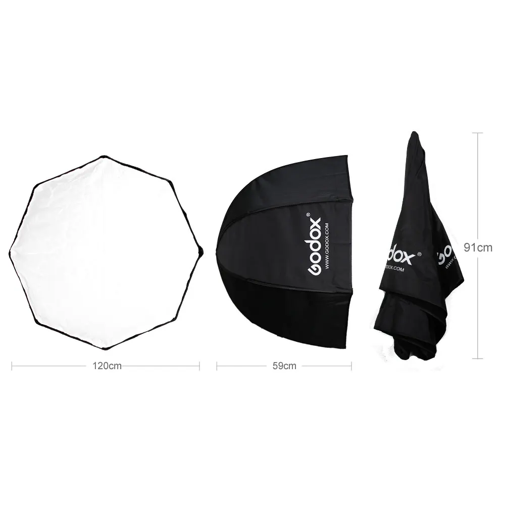 Портативный Студийный Зонт Godox 120 см 47 дюймов восьмиугольный зонт Отражатель софтбокс для вспышки