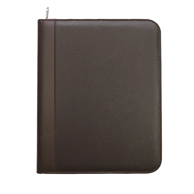 
Wholesale Executive PU Leather School Brief case Conference Folder.Zipper Multi-function multi-card notebook 