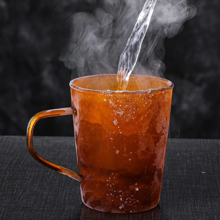 Modern Colored Heat-Resistant Glass Coffee Mug With Handle Borosilicate Colored Glass Tea Cup Dinnerware Glassware Beverage Cups