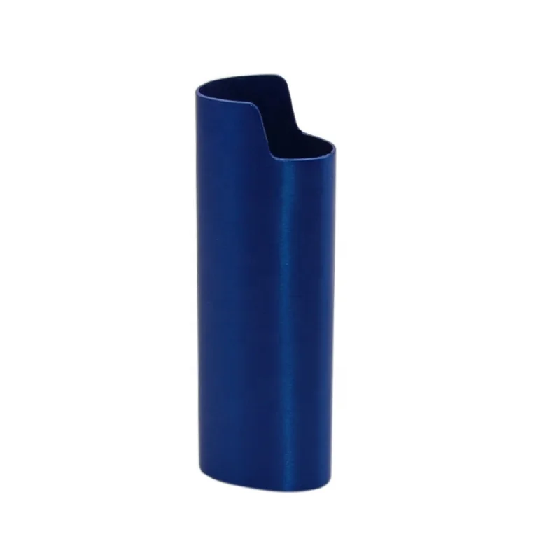 Wholesale Small MOQ Red Bronze Brush Metal Lighter Holder Lighter Sleeve custom logo metal lighter case