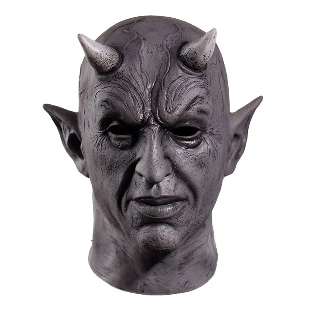 3D Cosplay Mephistopheles Mask Costume Prop Devil Killer Latex Horror Demon Horn Mask Helmet Party Masquerade Carnival Halloween