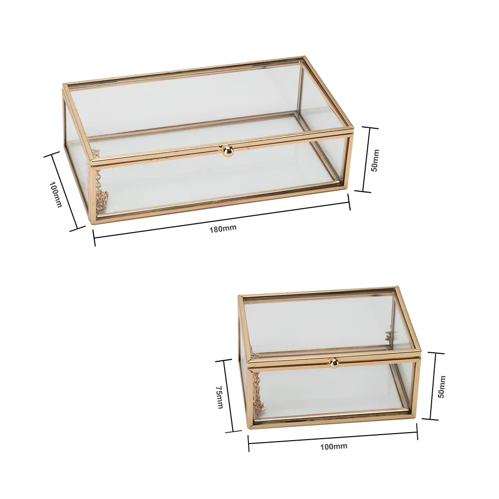 Свадебный подарок, декоративная стеклянная коробка для ювелирных украшений с зеркальным узором