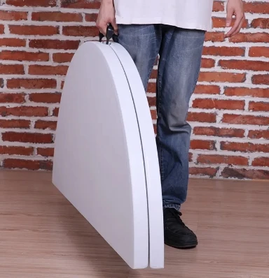 Promotional Cheap Garden Dining Furniture Folding Table Round White Plastic Folding Tables