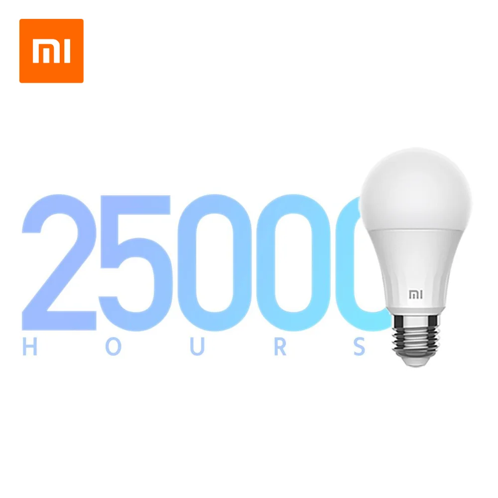 Умная Светодиодная лампа Mi (теплый белый) 2700K регулируемая яркость умные элементы управления с Google Assistant Alexa 8W