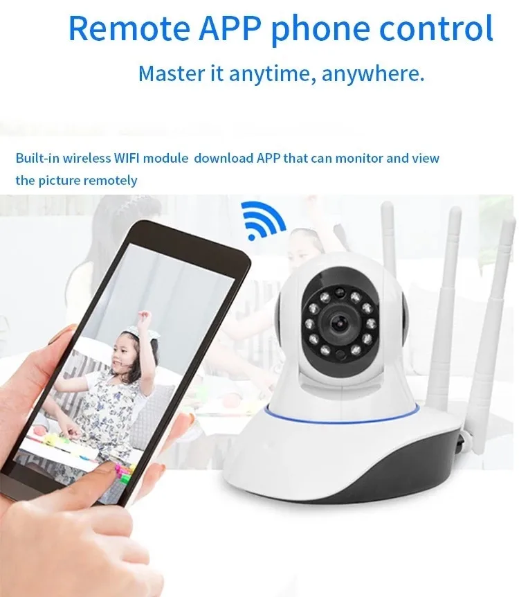 Best Sale 2019 1080P iCsee Pro APP Home HD Wireless Security IP Camera Wifi CCTV With 3 antennas