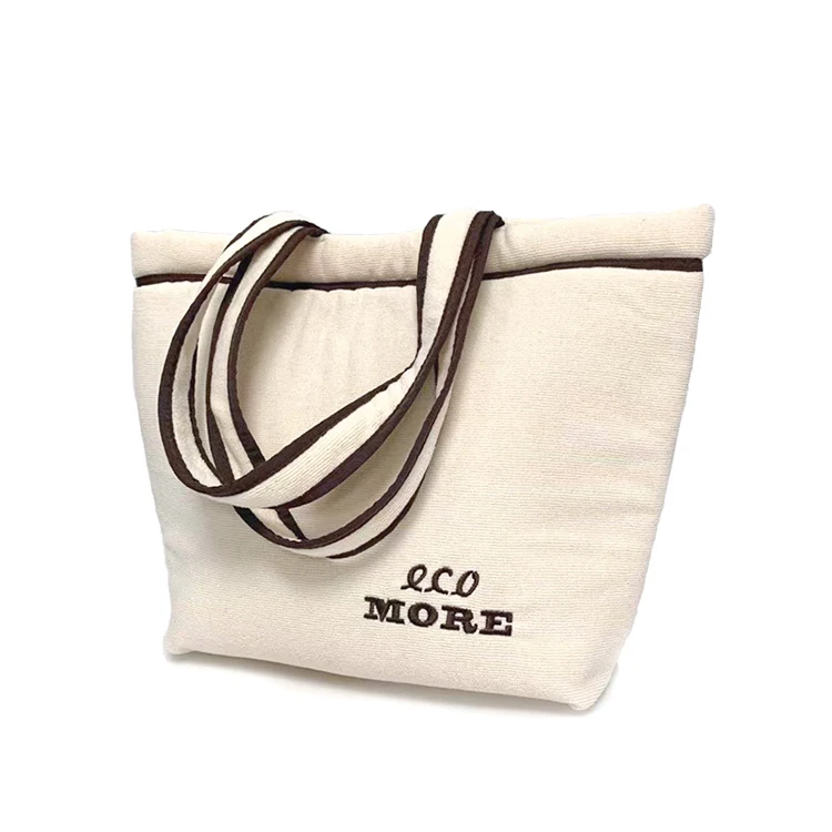 Eco Material Recycled Fabric Shoulder Bag Luxury Hand Bags Sustainable Terry Towel Women Tote Bag