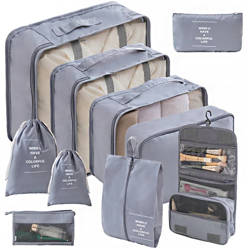 10 Pieces Set Travel Bag Organizer Clothes Storage Suitcase Luggage Clothing Underwear Socks Shoes Storge Bag Luggage