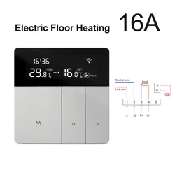 Tuya WiFi Smart home Thermostat Temperature Controller,Mechanical Button LCD touch Screen thermostat Work with Alexa Google Home