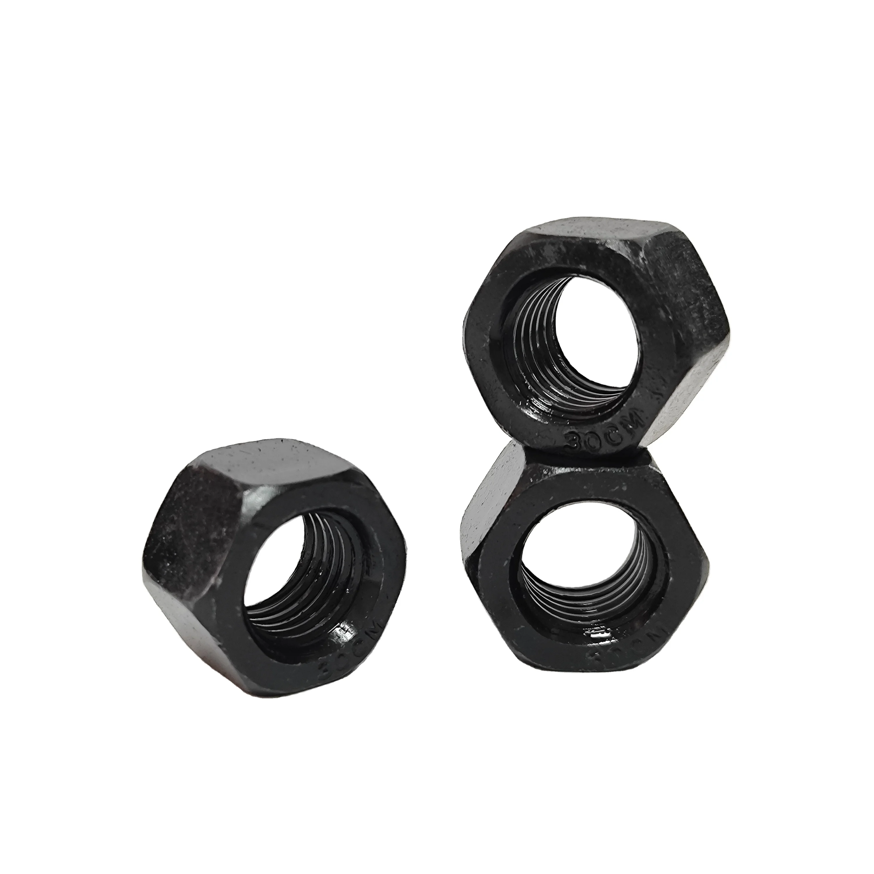 A194 GR.2H Hot sale High Strength Factory supply Metric Inch Carbon steel Heavy Hex Nut ANSI/ASME B 18.2.2 black CS ASTM A 563