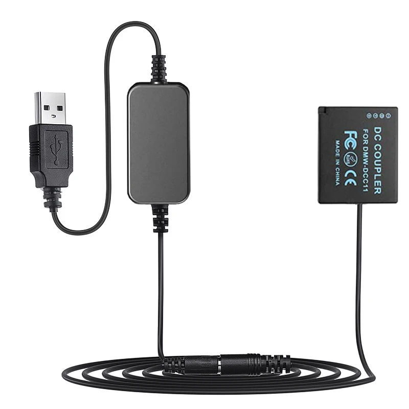 USB Convertor  DMW-DCC11 DC Coupler DCC11 DMW-BLE9 Dummy Battery for Panasonic DMC-GF6 GF5 GF3 GX7 GX9 GX85 TZ100 ZS110 Cameras