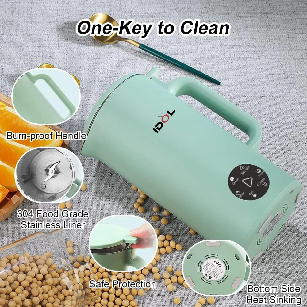 Morden Automatic Electric Soybean Milk Machines With Heat Preservation Homemade Almonds Oats Milk Making Machine