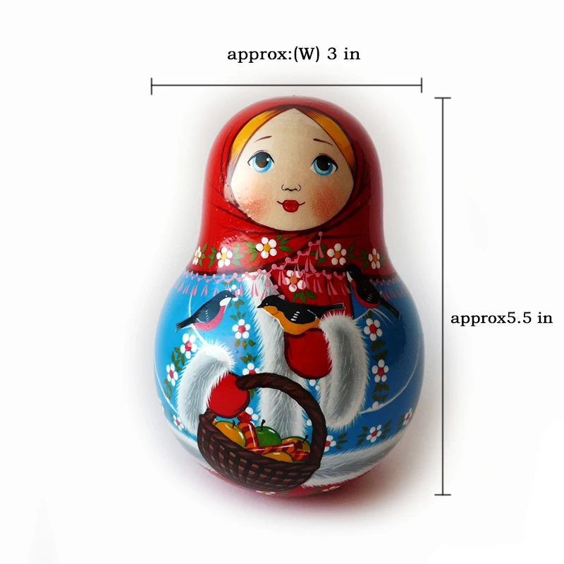 Custom Home Decor Russian Girls Tumbler Doll Wholesale Resin Dolls Matryoshka Toy Gift