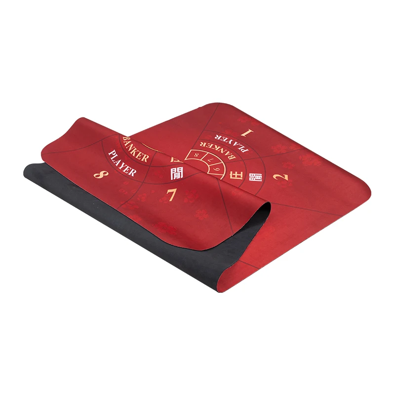 Customized Thick Silencing Printed Casino Table Texas 1.8m Rubber Poker Gambling Game Poker Table Mat